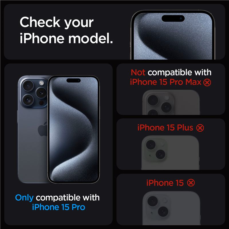 Spigen Glass tR EZ Fit HD Privacy 1 Pack - iPhone 15 Pro
