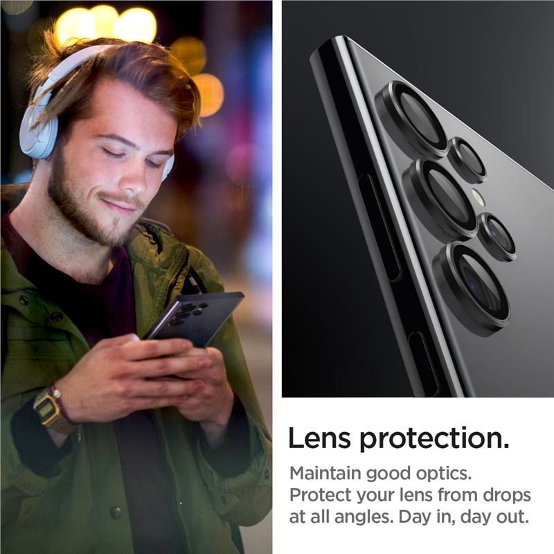 Spigen Glass tR EZ Fit Optik Pro 2 Pack, black - Samsung Galaxy S24 Ultra