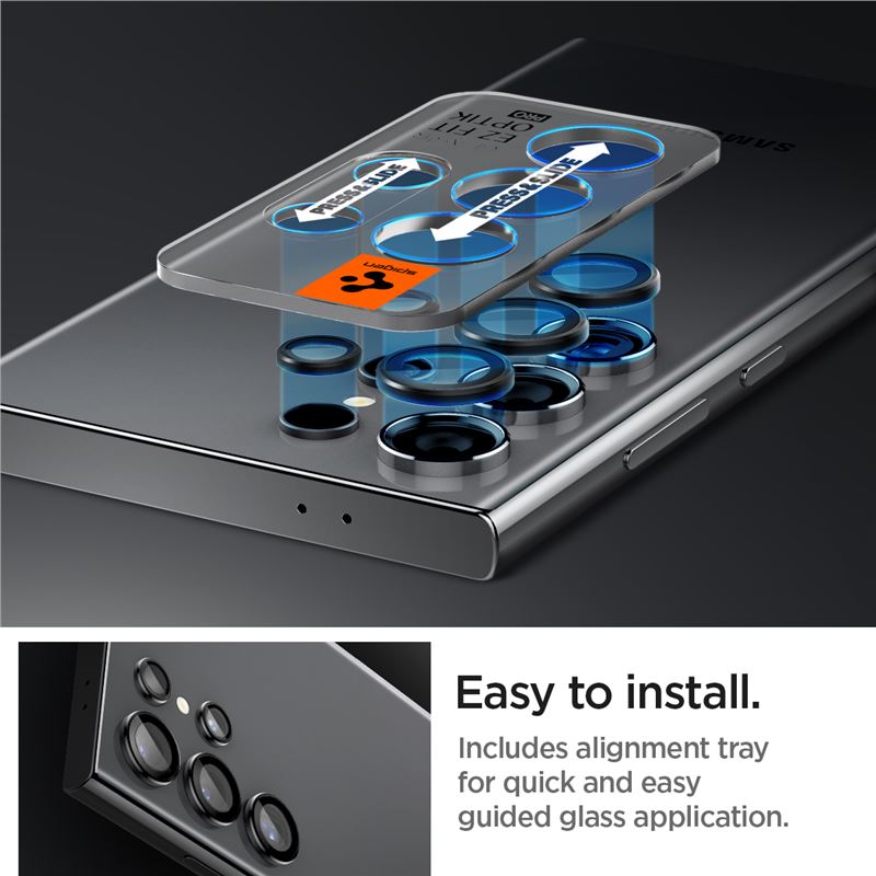 Spigen Glass tR EZ Fit Optik Pro 2 Pack, black - Samsung Galaxy S24 Ultra