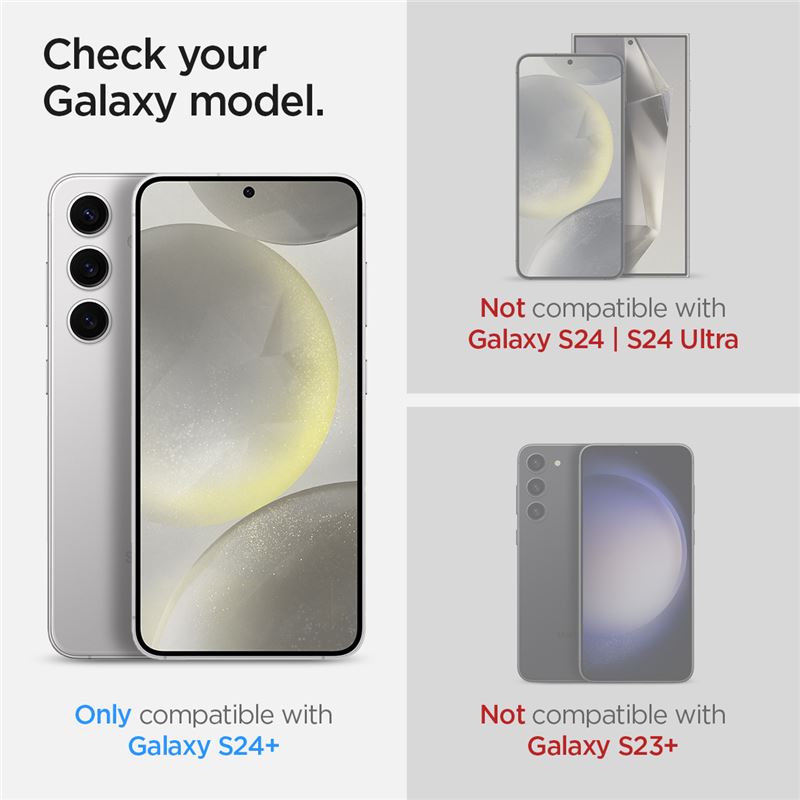 Spigen Glass tR EZ Fit Optik Pro 2 Pack, yellow - Samsung Galaxy S24+