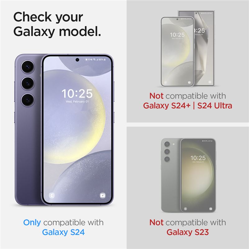 Spigen Glass tR EZ Fit HD 2 Pack - Samsung Galaxy S25/S24