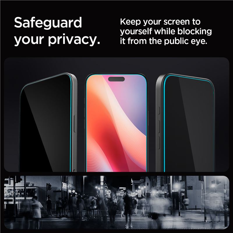 Spigen Glass tR EZ Fit (Privacy) 2 Pack - iPhone 17/16 Pro Max