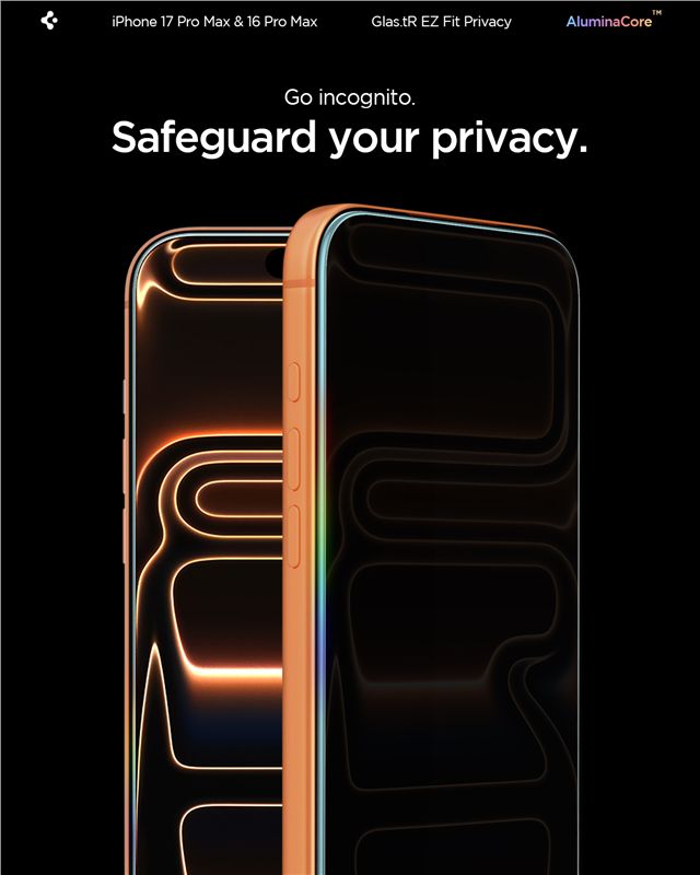 Spigen Glass tR EZ Fit (Privacy) 2 Pack - iPhone 17/16 Pro Max