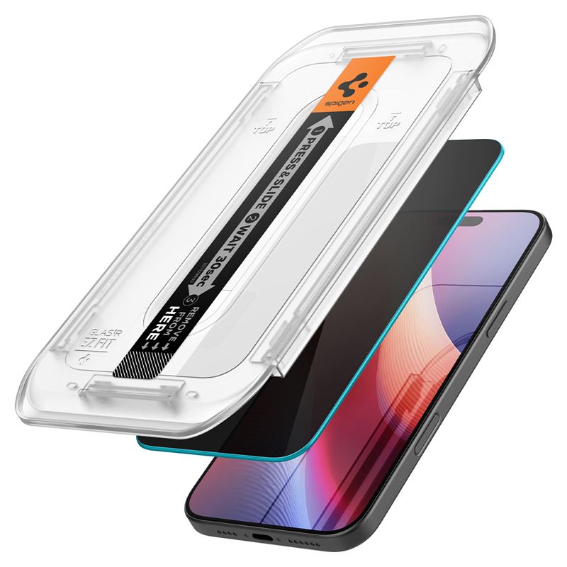 Spigen Glass tR EZ Fit (Privacy) 2 Pack - iPhone 17/16 Pro Max