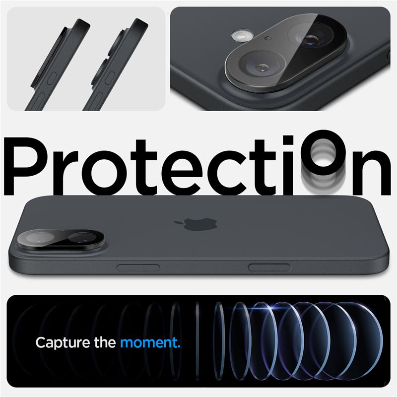 Spigen Glass tR Optik 2 Pack, čierne - iPhone 16/16 Plus