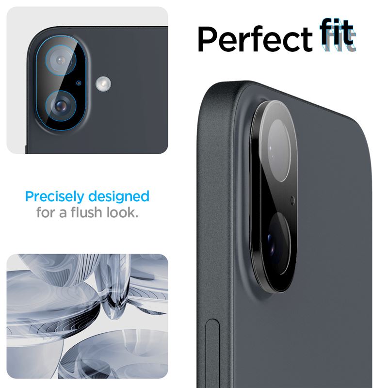 Spigen Glass tR Optik 2 Pack, čierne - iPhone 16/16 Plus