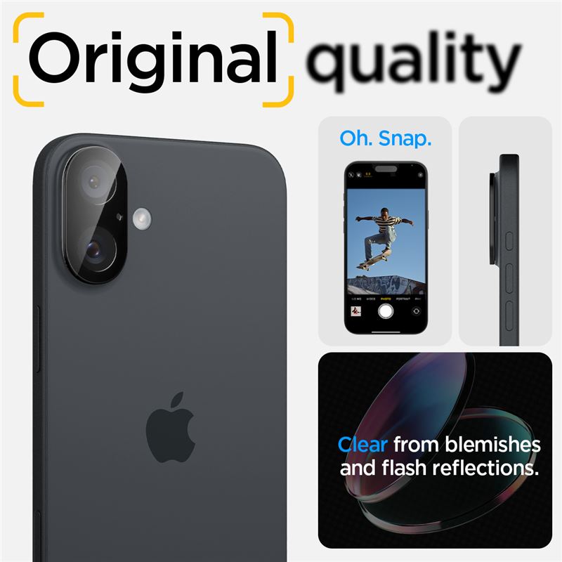 Spigen Glass tR Optik 2 Pack, čierne - iPhone 16/16 Plus