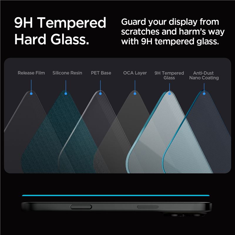 Spigen Glass tR EZ Fit 2 Pack - iPhone 18 Pro/17 Pro/16 Pro/17