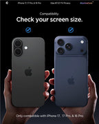 Spigen Glass tR EZ Fit (Privacy) 2 Pack - iPhone 17/16 Pro / 17