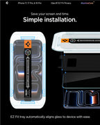 Spigen Glass tR EZ Fit (Privacy) 2 Pack - iPhone 17/16 Pro / 17