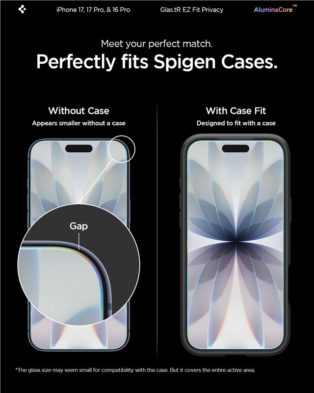 Spigen Glass tR EZ Fit (Privacy) 2 Pack - iPhone 17/16 Pro / 17