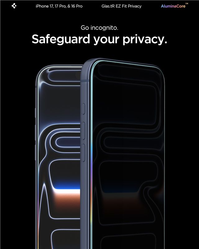 Spigen Glass tR EZ Fit (Privacy) 2 Pack - iPhone 17/16 Pro / 17