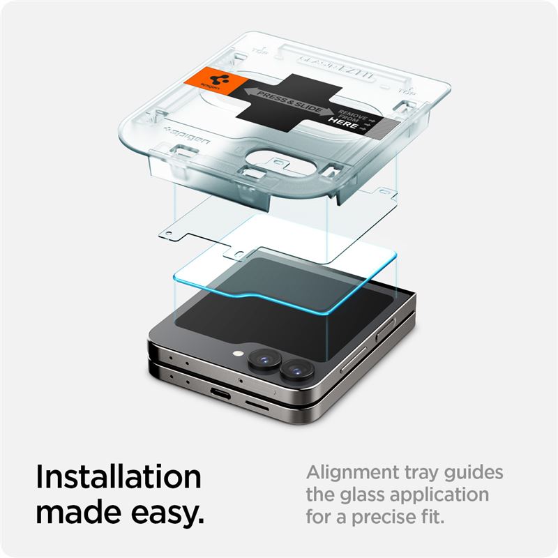Spigen Glass tR EZ Fit Cover 2 Pack - Samsung Galaxy Z Flip6/7 FE