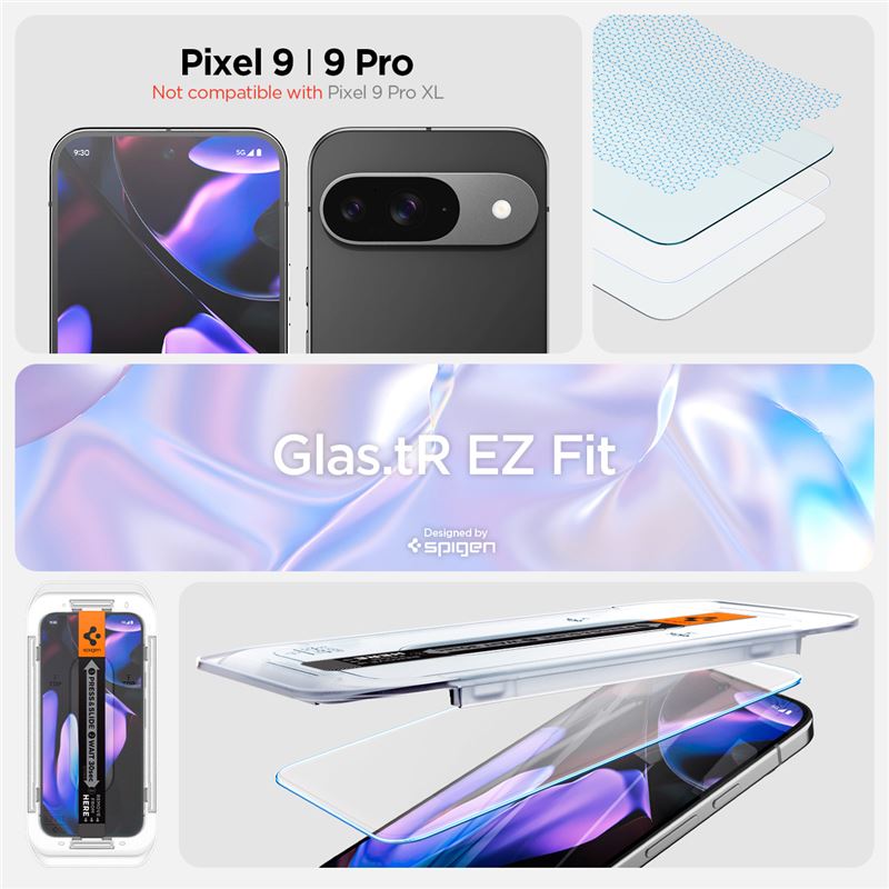 Spigen Glass tR EZ Fit 2 Pack - Google Pixel 10/9 Pro/ Pixel 10/9
