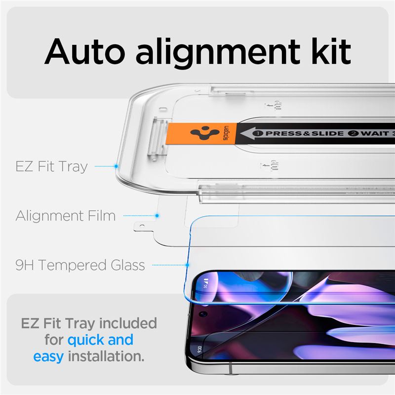 Spigen Glass tR EZ Fit 2 Pack - Google Pixel 10/9 Pro/ Pixel 10/9