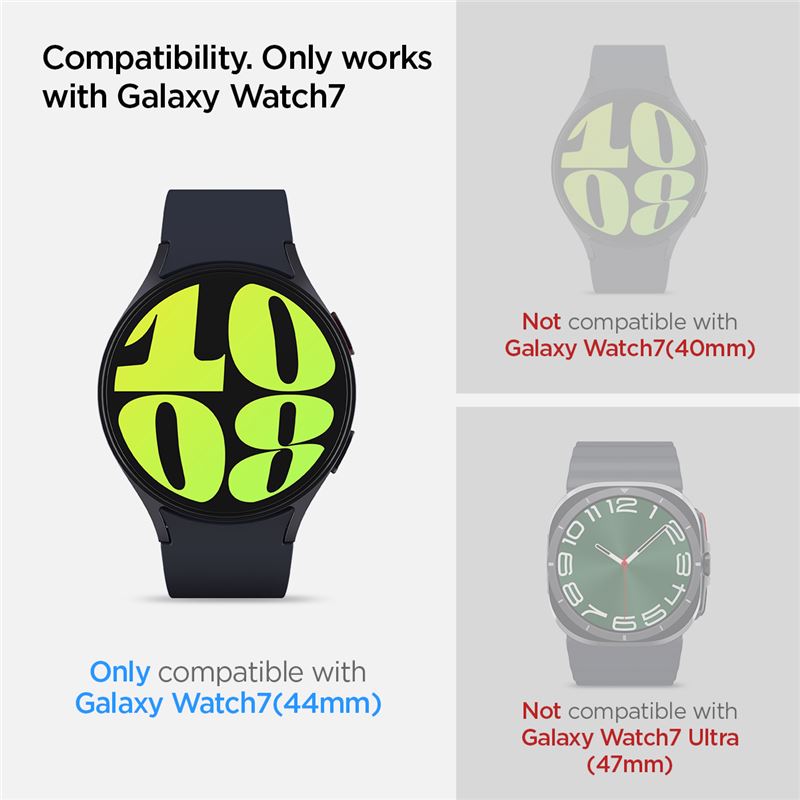 Spigen Glass tR EZ Fit 2 Pack - Samsung Galaxy Watch7 (44mm)