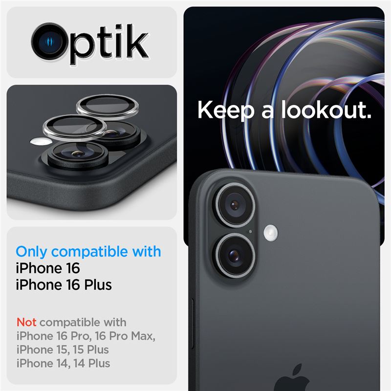 Spigen Glass tR EZ Fit Optik Pro 2 Pack, crystal clear - iPhone 17/16 / 16 Plus