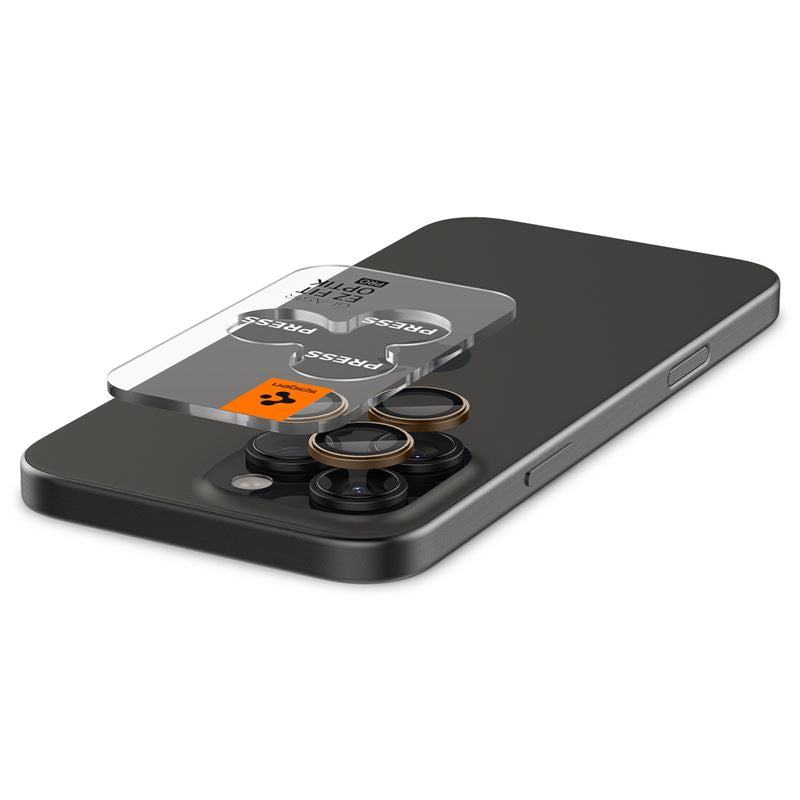 Spigen Glass tR EZ Fit Optik Pro 2 Pack, desert titanium - iPhone 17/16 Pro / 17/16 Pro Max