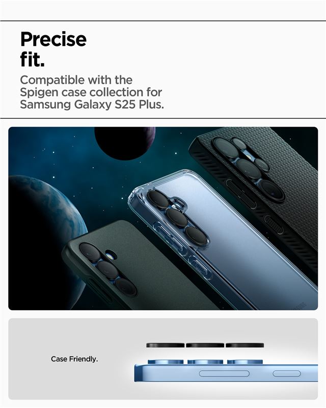Spigen Glass tR EZ Fit Optik Pro HD 2 Pack, black - Samsung Galaxy S25+