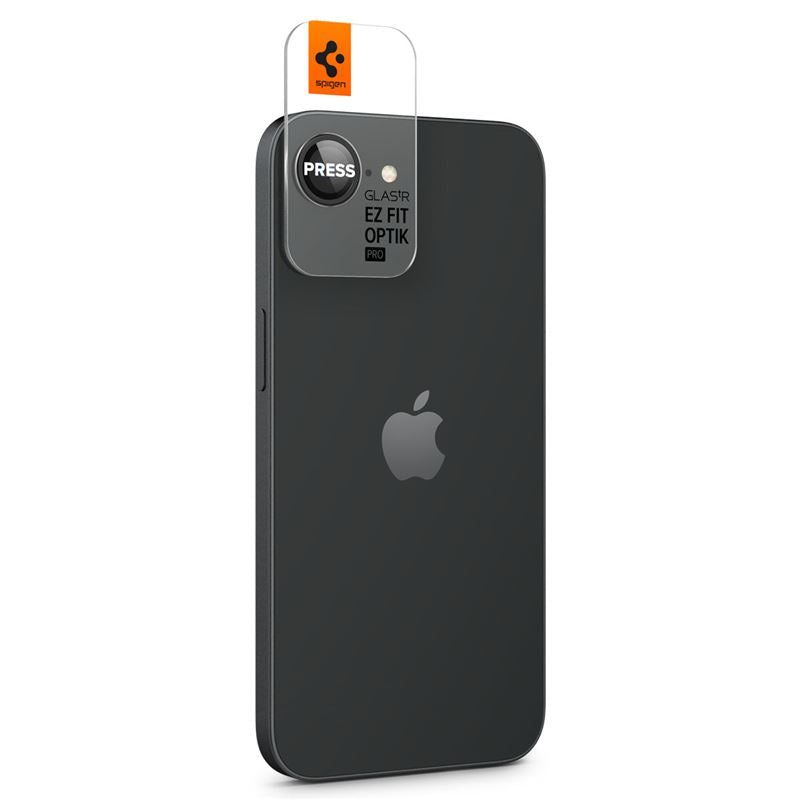 Spigen Glass tR EZ Fit Optik Pro 2 Pack, black - iPhone 17e/16e