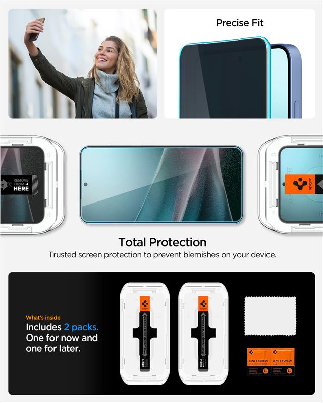 Spigen Glass tR EZ Fit HD (Privacy) 2 Pack - Samsung Galaxy S25+/S24+