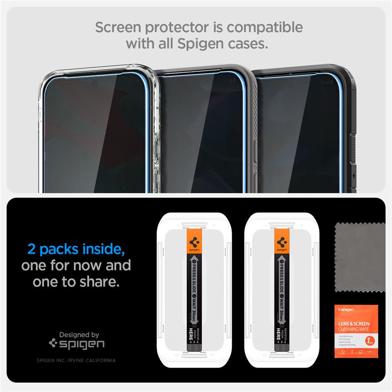 Spigen Glass tR EZ Fit (Privacy) 2 Pack - Google Pixel 10/9 Pro XL