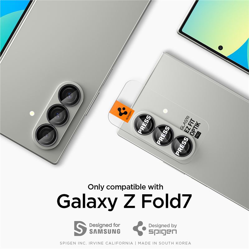 Spigen Glass tR EZ Fit Optik Pro HD 2 Pack, black - Samsung Galaxy Z Fold7