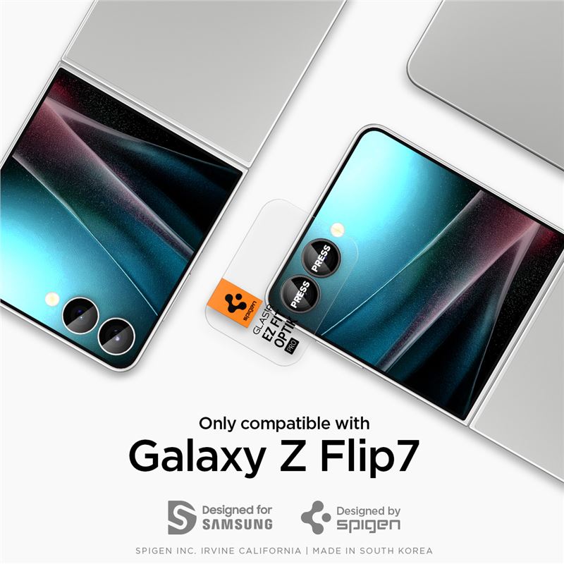 Spigen Glass tR EZ Fit Optik Pro HD 2 Pack, čierne - Samsung Galaxy Z Flip7