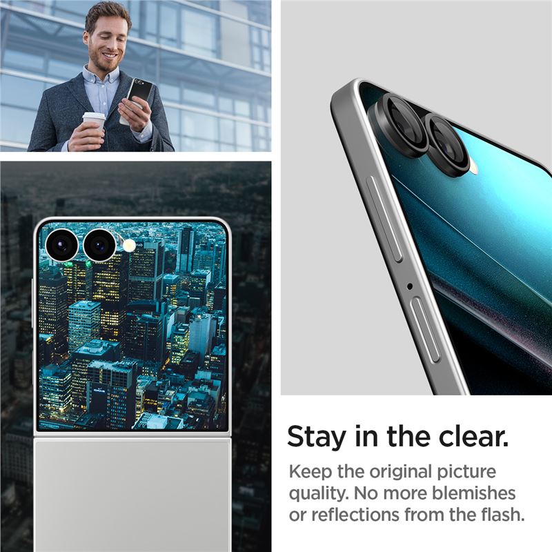 Spigen Glass tR EZ Fit Optik Pro HD 2 Pack, čierne - Samsung Galaxy Z Flip7