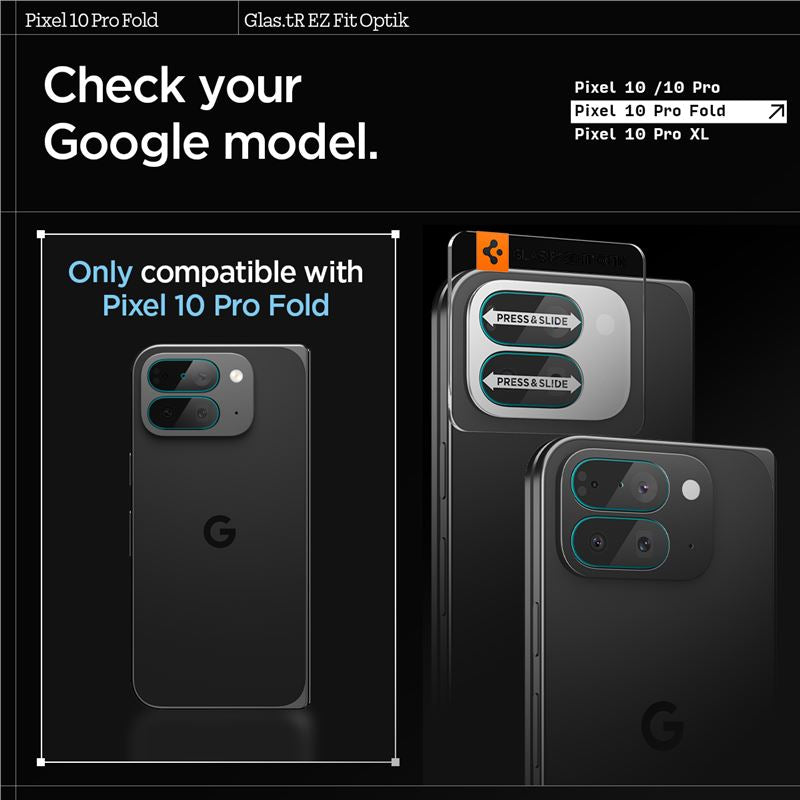 Spigen Glass tR EZ Fit Optik 2 Pack, crystal clear - Google Pixel 10 Pro Fold