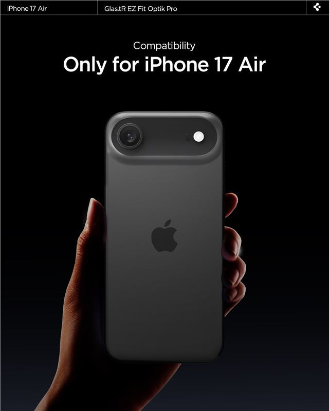 Spigen Glass tR EZ Fit Optik Pro 2 Pack, black - iPhone Air