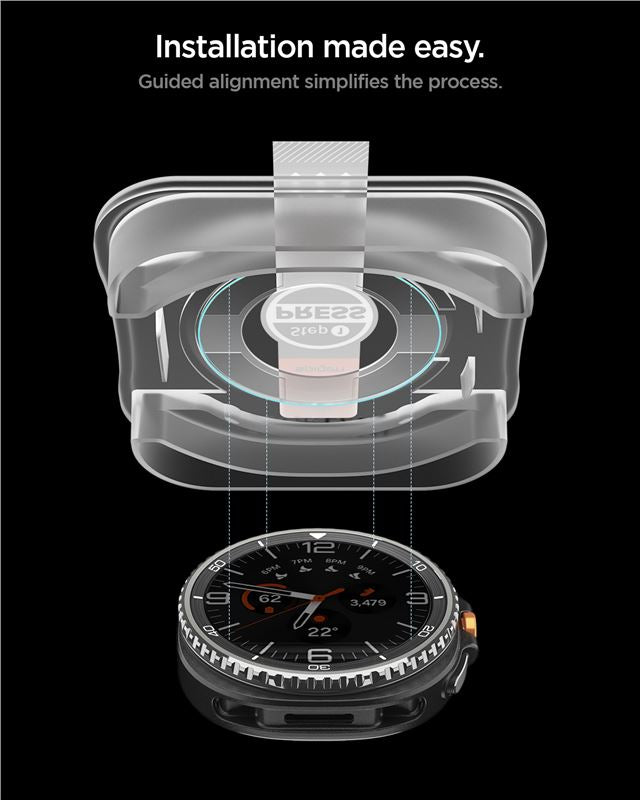 Spigen Glass tR EZ Fit 2 Pack - Samsung Galaxy Watch 8 Classic (46mm)