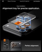 Spigen Glass tR EZ Fit Optik Pro 2 Pack, oranžový – iPhone 17/16/15/14 Pro / 17/16/15/14 Pro Max