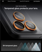 Spigen Glass tR EZ Fit Optik Pro 2 Pack, oranžový – iPhone 17/16/15/14 Pro / 17/16/15/14 Pro Max