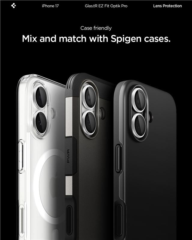 Spigen Glass tR EZ Fit Optik Pro 2 Pack, silver - iPhone 17