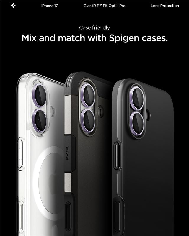 Spigen Glass tR EZ Fit Optik Pro 2 Pack, purple - iPhone 17