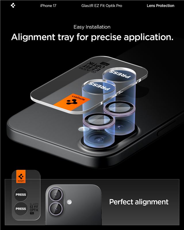 Spigen Glass tR EZ Fit Optik Pro 2 Pack, purple - iPhone 17