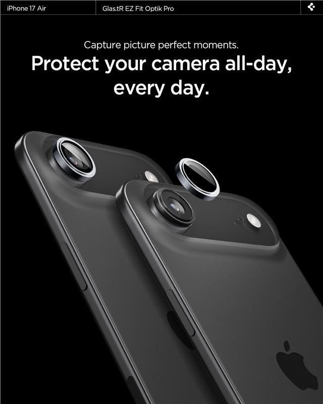 Spigen Glass tR EZ Fit Optik Pro 2 Pack, sivý – iPhone Air