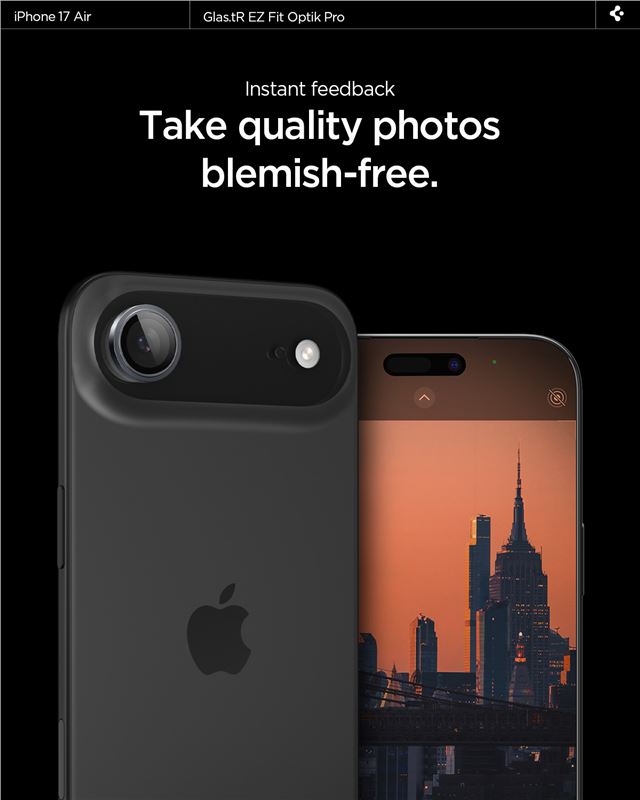 Spigen Glass tR EZ Fit Optik Pro 2 Pack, sivý – iPhone Air
