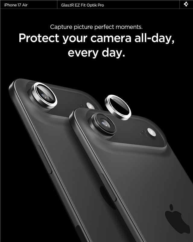 Spigen Glass tR EZ Fit Optik Pro 2 Pack, silver - iPhone Air