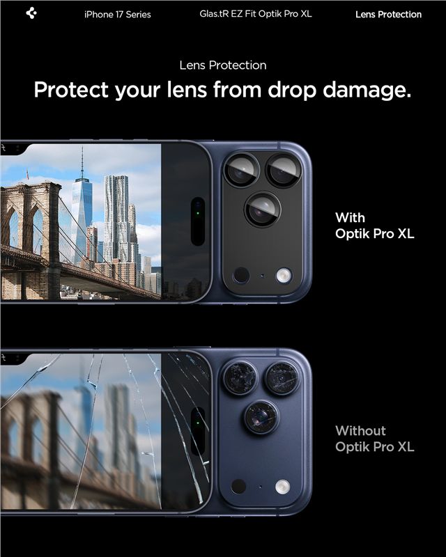 Spigen Glass tR EZ Fit Optik Pro XL 1 Pack, black - iPhone 17 Pro