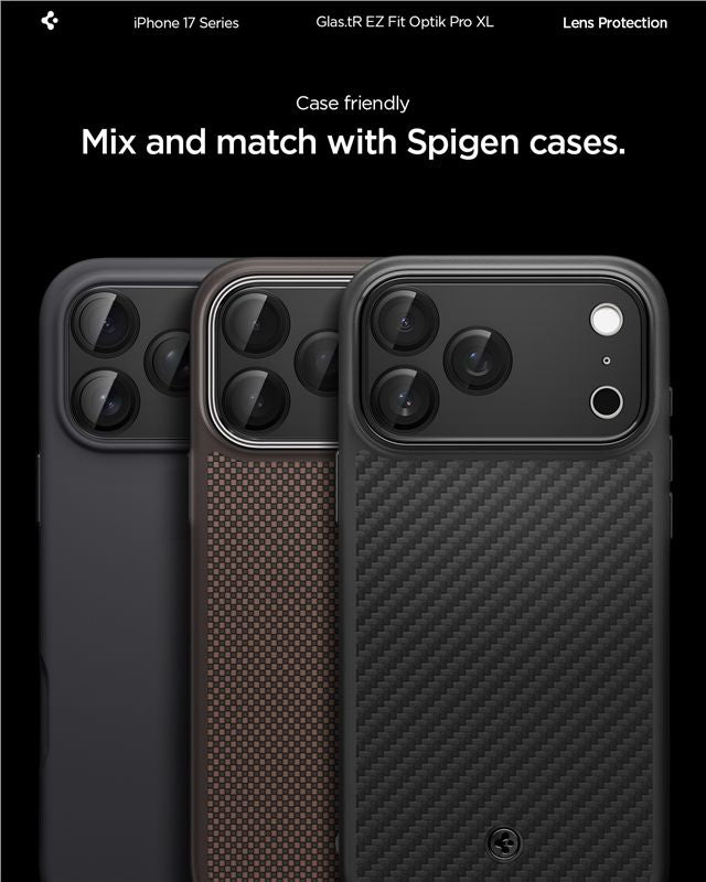 Spigen Glass tR EZ Fit Optik Pro XL 1 Pack, black - iPhone 17 Pro