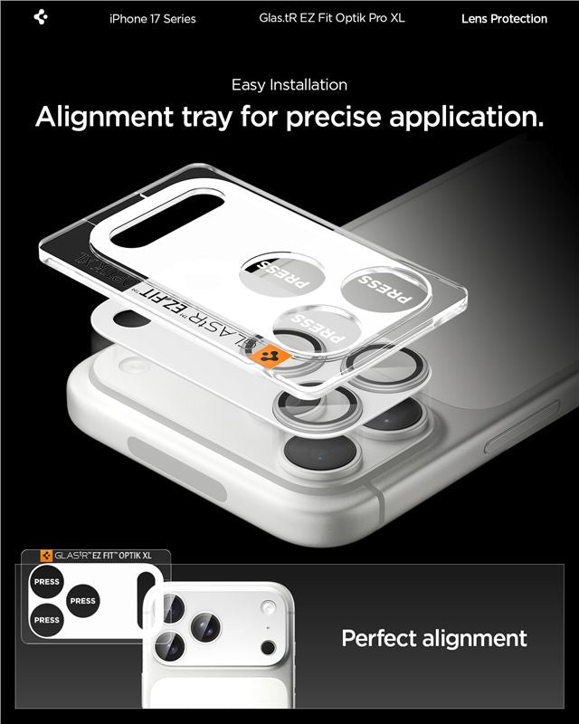 Spigen Glass tR EZ Fit Optik Pro XL 1 Pack, silver - iPhone 17 Pro