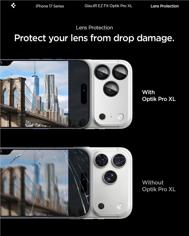 Spigen Glass tR EZ Fit Optik Pro XL 1 Pack, silver - iPhone 17 Pro
