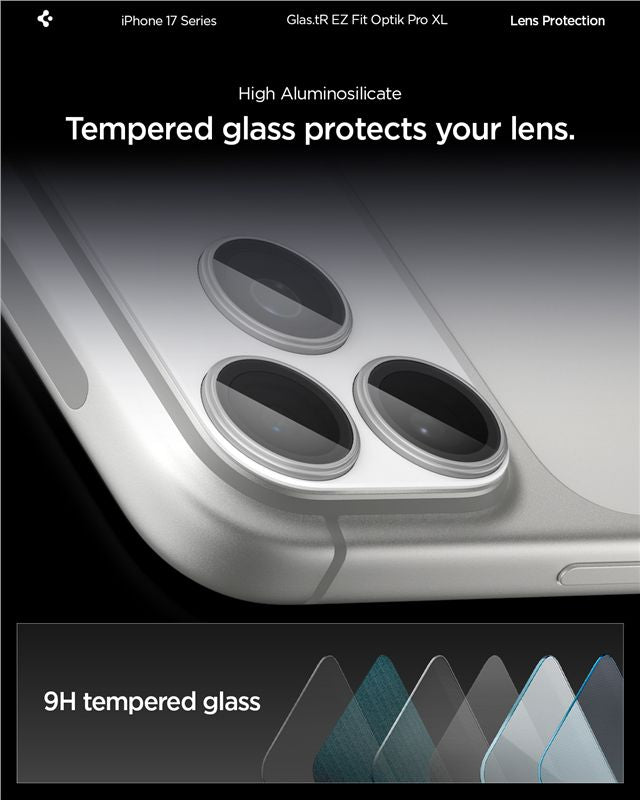 Spigen Glass tR EZ Fit Optik Pro XL 1 Pack, silver - iPhone 17 Pro