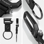 Spigen Carabiner With KeyRing 1 Pack, black