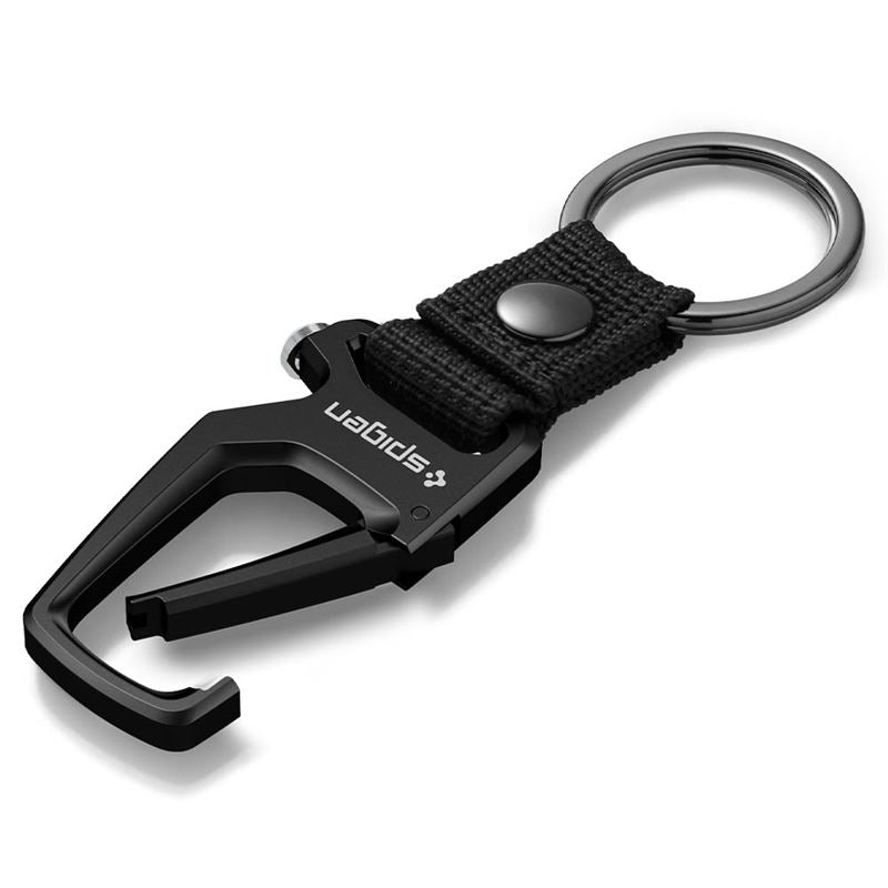 Spigen Carabiner With KeyRing 1 Pack, black