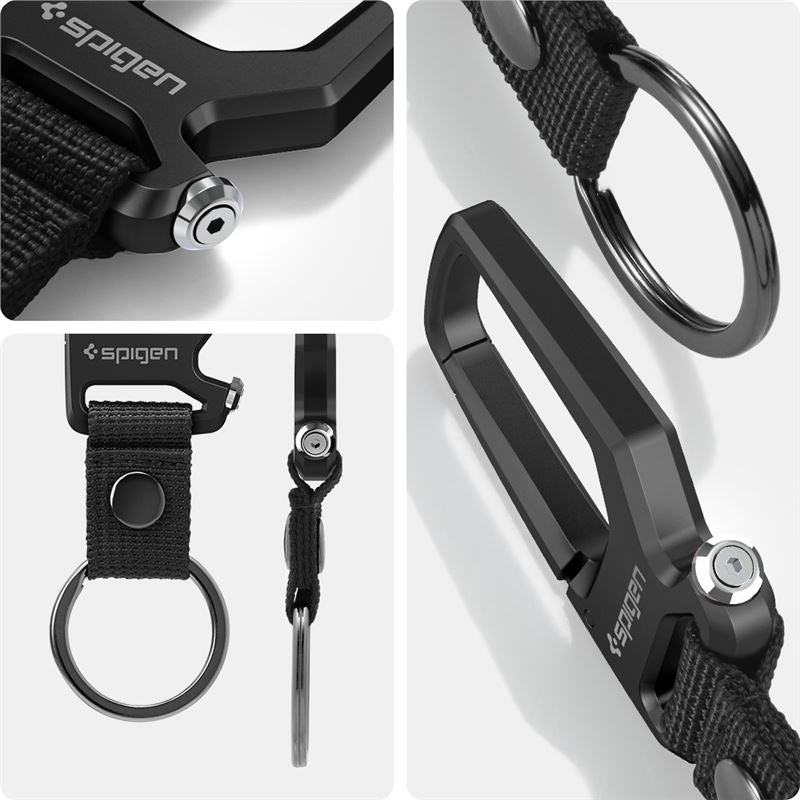 Spigen Carabiner With KeyRing 2 Pack, black