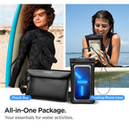 Spigen Aqua Shield Waterproof Floating Case + Waterproof Waist Bag A621 Set, black