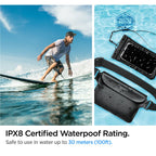 Spigen Aqua Shield Waterproof Floating Case + Waterproof Waist Bag A621 Set, black